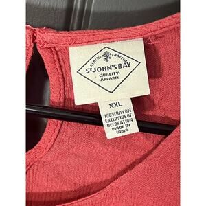 St. John’s Bay Coral Long Sleeve Blouse Size XXL